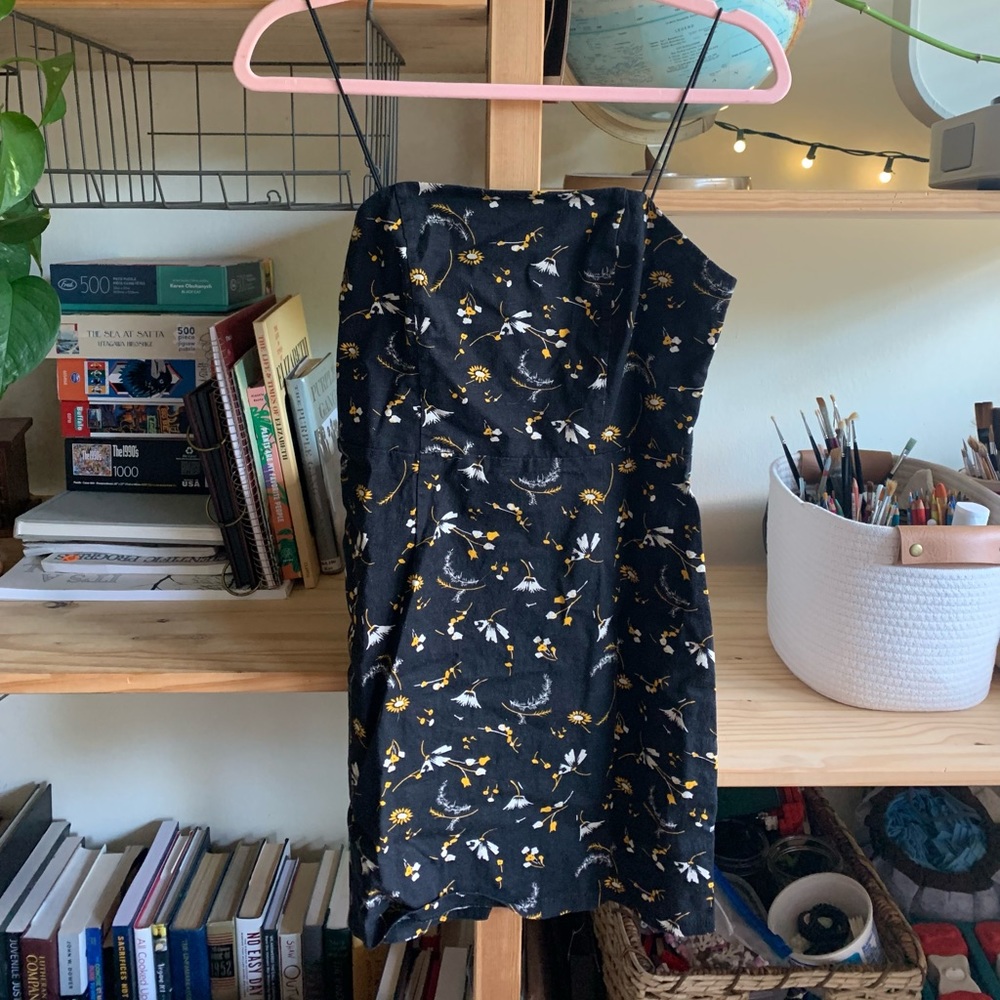 Black, Flowering details, Short dress